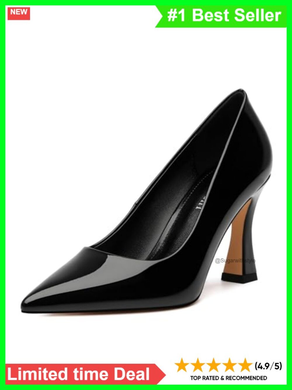 Women's Pointed Toe Stiletto Pumps 3 Inch Slip On High Heels
